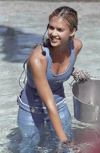 Jessica Alba old photo on the beach