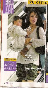 Alizee picture with her daughter on a magazine cover