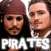 Orlando Bloom as Will Turner  and Johnny Depp as Jack Sparrow