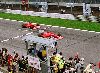 Rubens Barrichello makes way for Schumacher at the end of the 2002 Austrian Grand Prix