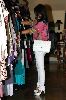 Sexy Kim Kardashian pictures shopping in a pink blouse