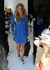 Sexy actress and singer Hayden Panettiere shopping pictures, wearing a hot blue dress