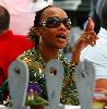 Actress Vivica Fox  pictures wearing a black sunglasses