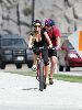 Sexy actress Lindsay Lohan pictures while biking around while on a break from rehab in Utah