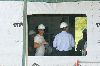 Actor Brad Pitt pictures toured the construction site in New Oeleans