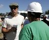 Actor Brad Pitt pictures toured the construction site in New Oeleans