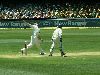 Cricketer Andrew Flintoff picture bowling against Australia in The Ashes series