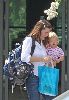 Actress Jennifer Garner pic with her daughter Violet at a library in the Pacific Palisades