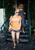 Hot Jessica Simpson picture/photo wearing an orange t-shirt witha short jeans