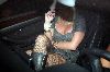 Hot Britney Spears picture/pic eating fast food  with her friend inside a car