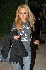 Pic of Hayden Panettiere  wearing “This Girl’s a Genius” t-shirt as she exits Koi restaurant in Los