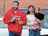 Ben Affleck with Jennifer Garner and their baby daughter Violet playing at the park