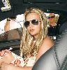 Britney Spears picture at B2V hair salon to clean up extensions on April 11th 2008