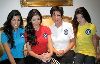 kim kardashian with sister Kourtney Kardashian and mother Kris Jenner in a photo for Breast Cancer help on October 20th 2008