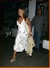 Jennifer Aniston in cleavagey dress arriving at La Famiglia restaurant