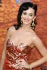 Katy Perry wearing a glittery redish dress