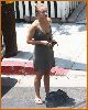 Hayden Panettiere wearing a gray summer dress