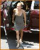 Hayden Panettiere spotted in a gray summer dress on the streets