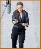 Hayden Panettiere photo while holding a gun on the filming set of heroes