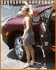 Hayden Panettiere wearing a gray petit dress