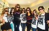 adrienne bailon with Kris Jenner, Kourtney, and Kim kardashian wearing Vote For Kim tshirts on September 14th 2008 for dancing with the stars TEAM KARDASHIAN campaign