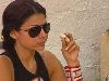 Haifa Wehbe : having her breakfast on the ranch of el wadi the LBC TV channel reality show