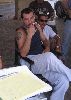 Adel Karam : Adel karam smoking a cigerette on the set of Abu Reyad Tv show filimg