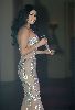 Haifa Wehbe : glittery silver dress at Djerba concert