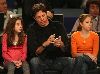 Harry Connick Jr : Harry Connick Jr with his daughters Georgia and Sarah at NBA game