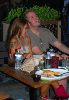 Tila Tequila with perez hilton eating dinner