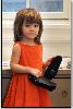 Suri Cruise : Orange summer dress and Black Ballerine flat shoes