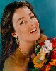 Claudia Christian : Claudia Christian with a flower boquet