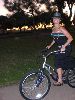 Christy Hemme : spending her holiday outdoors - Christy is riding a bike