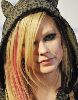 Avril Lavigne : avril wearing a cat-ears woolen hat