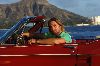 Josh Holloway : driving a convertible red car