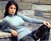 Lana Wood : wallpaper of Lana in denim pants and a blue high-neck sweater