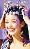 Azra Akin wearing the crown of Miss world title in 2002