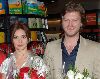 Kivanc Tatlitug with songul oden at the Dubai DVD winning party