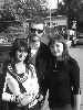 Kivanc Tatlitug black and white picture with two female fans