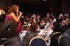 Roula Saad singing to the audience