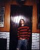 Michael Pitt striped red sweater