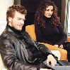 Songul Oden and Kivanc Tatlitug at a tv interview