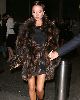 VICTORIA BECKHAM : arriving at Nobu restaurant on November 2008 wearing a stylish brown fur jacket and a high heel black shoe