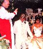 VICTORIA BECKHAM : at the chair on her wedding day