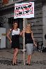 Lucy Pinder : with Kayleigh Pearson at a mock protest against MTV show America s Most Smartest Model