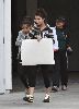 Vanessa Anne Hudgens with her mother, Gina Hudgens and sister, Stella Hudgens shopping at a local frame store