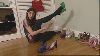 Lisa Snowdon trying out her shoes