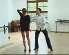 Lisa Snowdon with Brendan Cole dance training