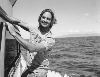 Josh Holloway black and white boat cruise photo