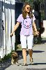 Natalie Portman with her dog on January 14th 2009